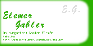 elemer gabler business card